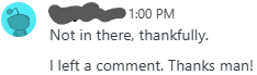 Not in there, thankfully. I left a comment. Thanks man!