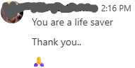 You are a life saver. Thank you..
